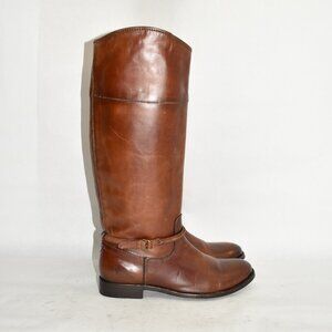 NEW $440 Frye Melissa Seam TALL KNEE Boot MOTO RIDING COGNAC 8.5 (TPO12)